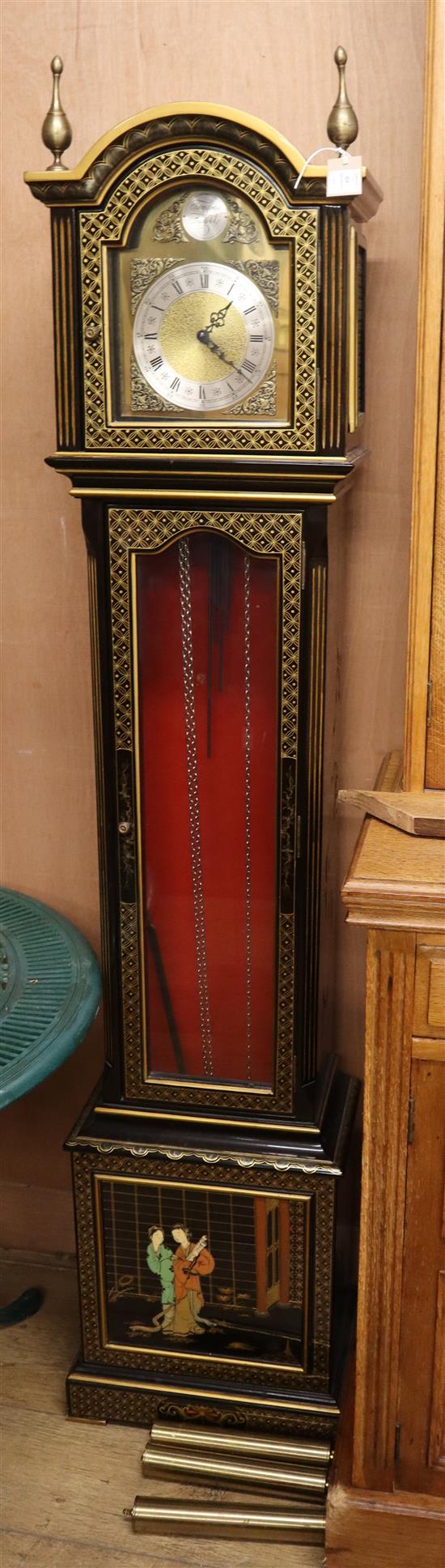 A Chinese lacquer longcase clock H.178cm